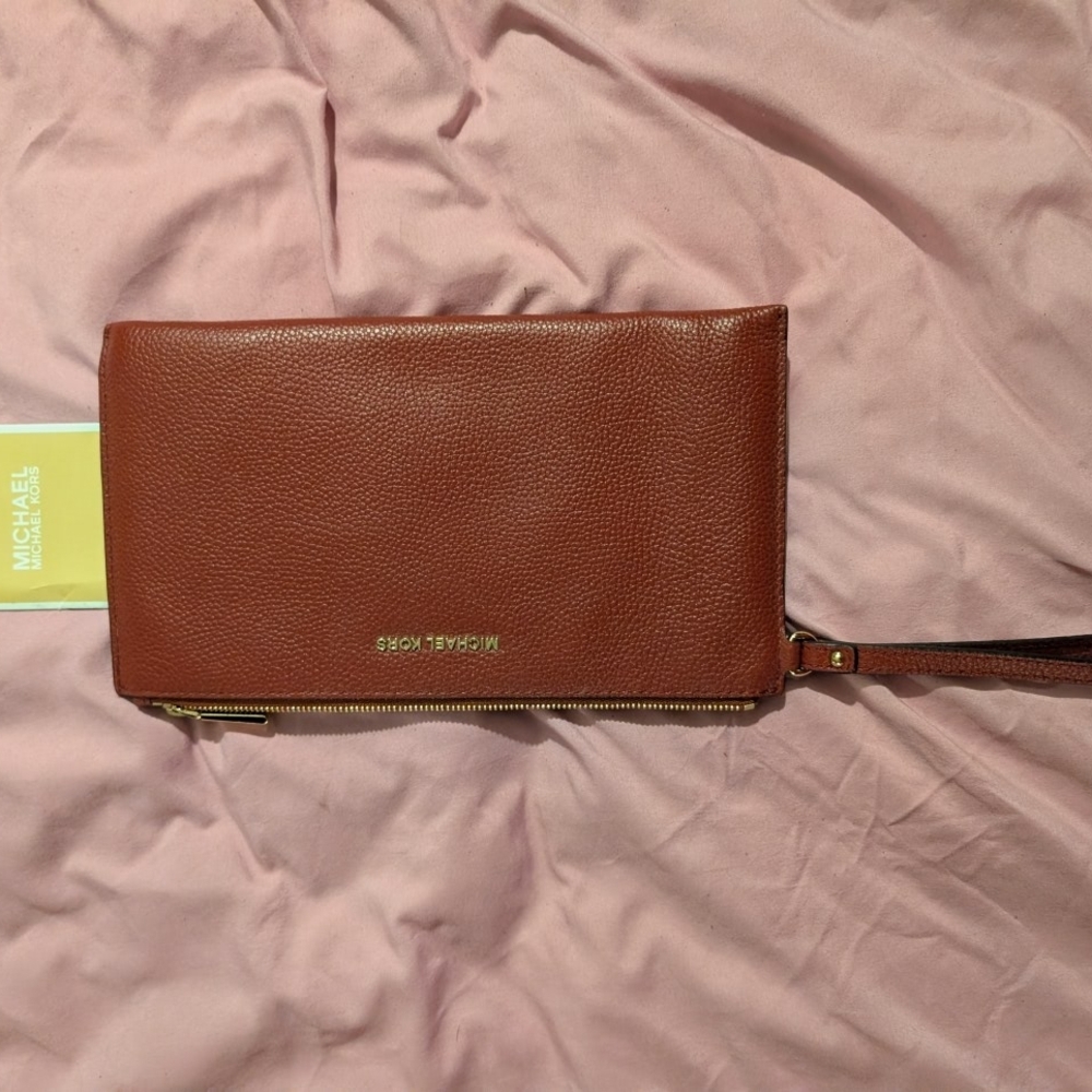 Michael Kors Burgundy Leather Wristlet/Wallet